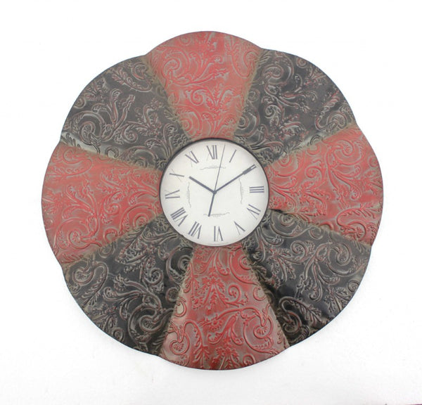 30 Inch Metal Analog Wall Clock Bold Statement Piece for Living Room or Kitchen