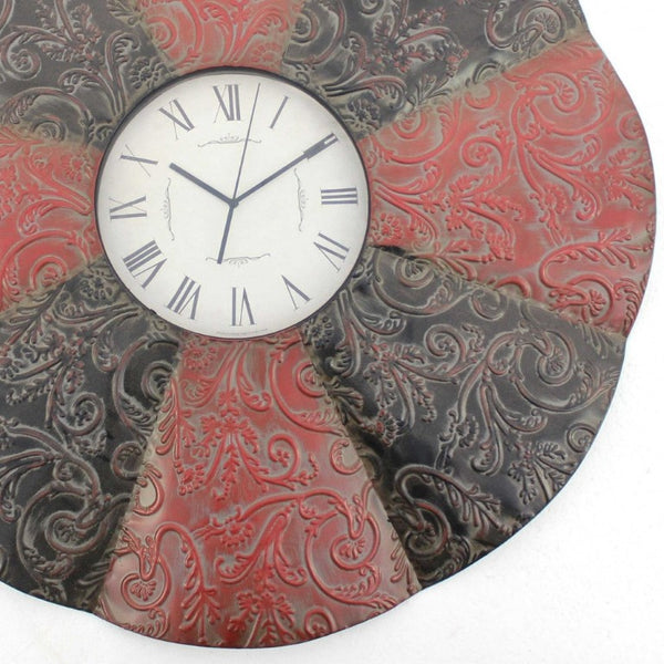 30 Inch Metal Analog Wall Clock Bold Statement Piece for Living Room or Kitchen