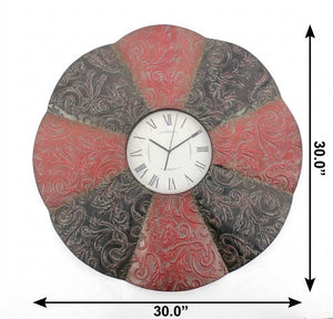30 Inch Metal Analog Wall Clock Bold Statement Piece for Living Room or Kitchen