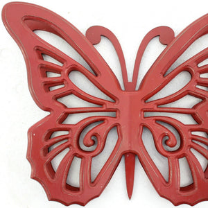 Homeroots 23" X 19" X 4" Red Rustic Butterfly Wooden  Wall Decor Red Wood 274491
