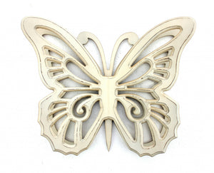 Homeroots 23" X 19" X 4" Light Yellow Rustic Butterfly Wooden  Wall Decor White Wood 274492