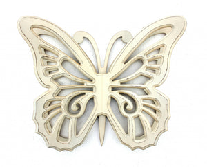 Homeroots 23" X 19" X 4" Light Yellow Rustic Butterfly Wooden  Wall Decor White Wood 274492