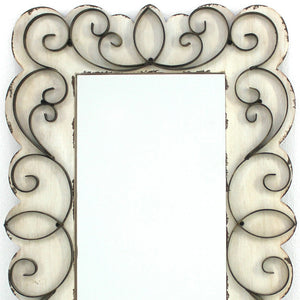 Homeroots White Framed Accent Mirror  Wood 274503