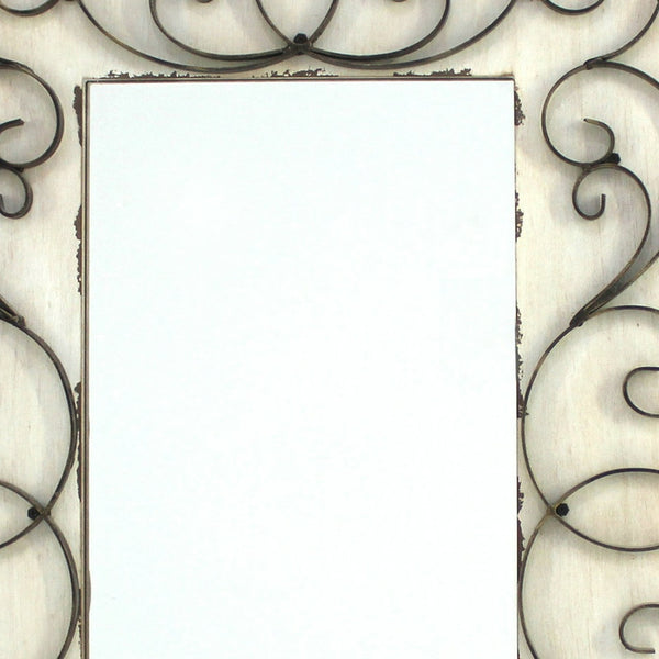 Homeroots White Framed Accent Mirror  Wood 274503