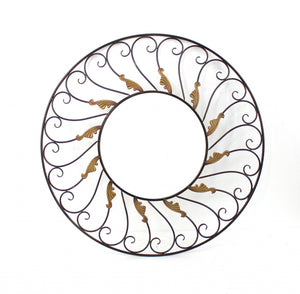 Homeroots Bronze Round Accent Metal Mirror  Metal 274512