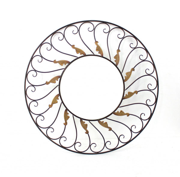 Homeroots Bronze Round Accent Metal Mirror  Metal 274512