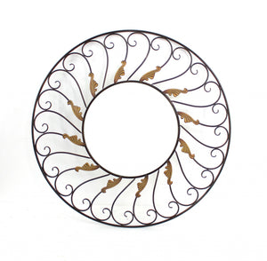 Homeroots Bronze Round Accent Metal Mirror  Metal 274512