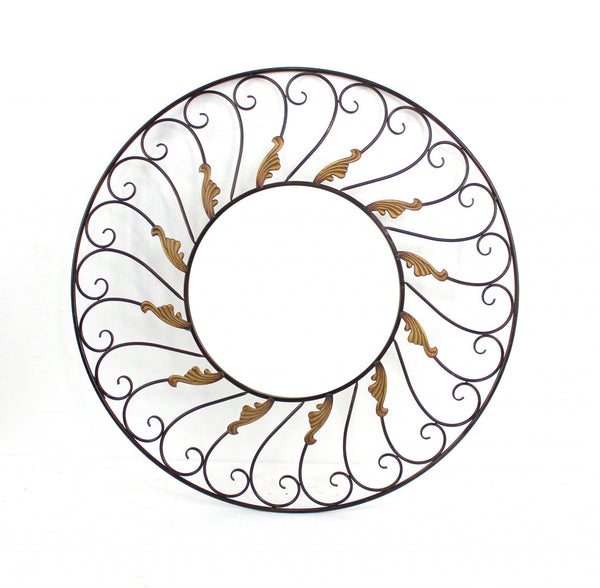 Homeroots Bronze Round Accent Metal Mirror  Metal 274512