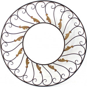 Homeroots Bronze Round Accent Metal Mirror  Metal 274512