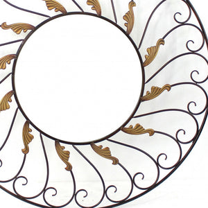 Homeroots Bronze Round Accent Metal Mirror  Metal 274512