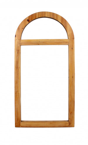 HomeRoots 5" Brown Arch Accent Mirror - Lightweight Framed Wall Decor for Rustic-Modern Home Styling 274520