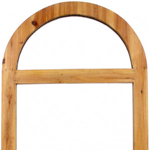 HomeRoots 5" Brown Arch Accent Mirror - Lightweight Framed Wall Decor for Rustic-Modern Home Styling 274520
