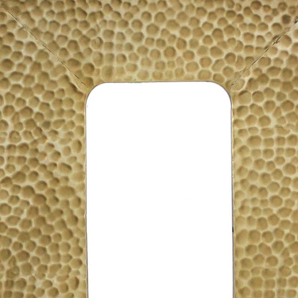 HomeRoots 28" Gold Metal Framed Accent Mirror - Elegant Rectangular Design to Brighten Any Space Effortlessly 274526