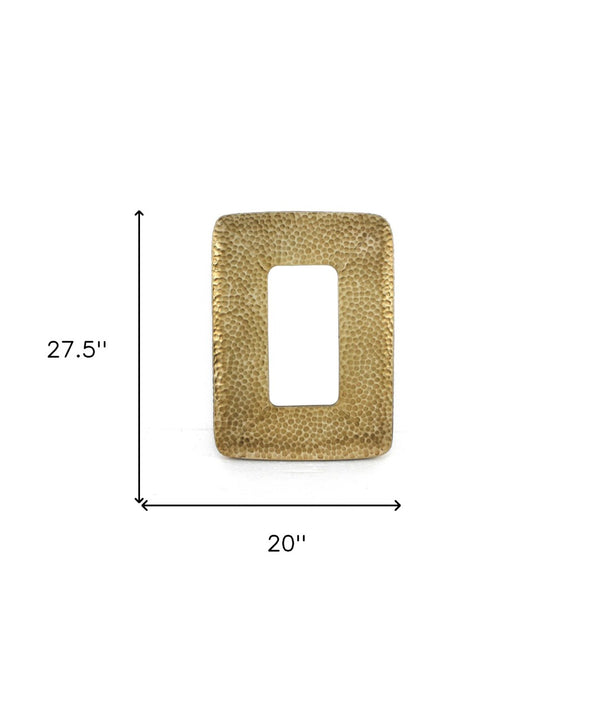 HomeRoots 28" Gold Metal Framed Accent Mirror - Elegant Rectangular Design to Brighten Any Space Effortlessly 274526