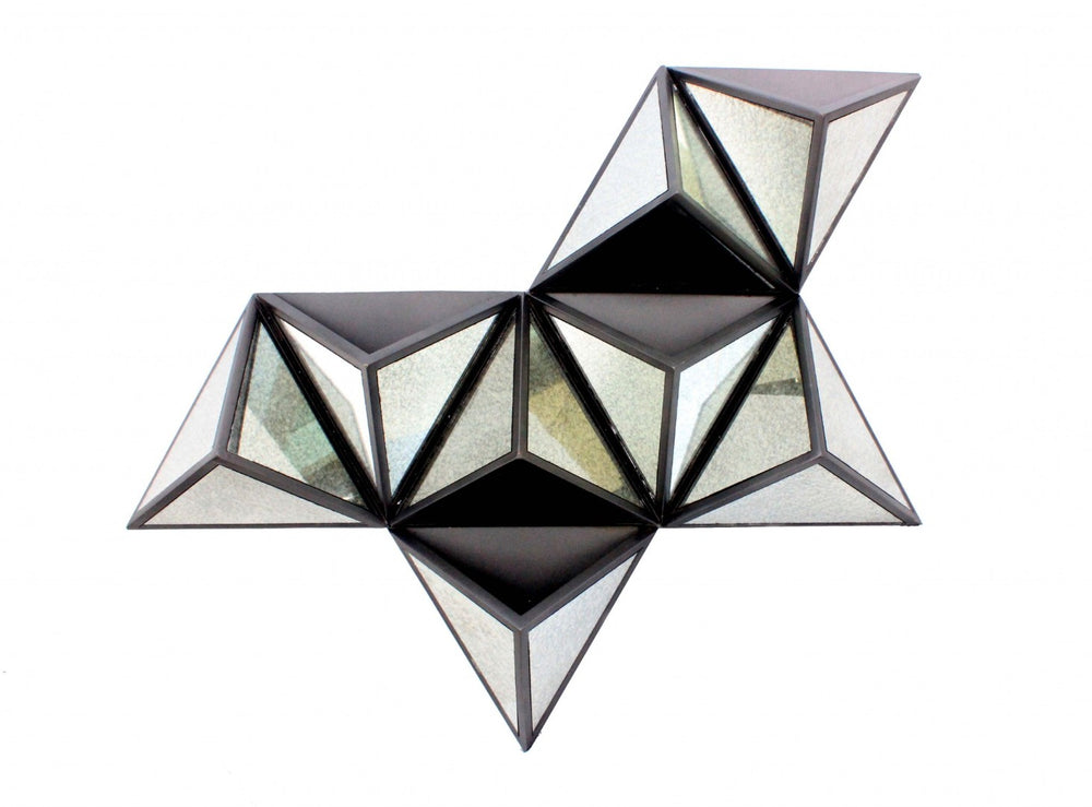 HomeRoots 42" Black Diamante Wooden Wall Decor - Modern Vintage Accent for Living Rooms, Hallways & Offices 274527