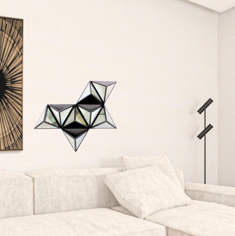 HomeRoots 42" Black Diamante Wooden Wall Decor - Modern Vintage Accent for Living Rooms, Hallways & Offices 274527