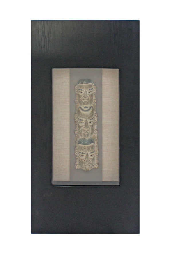 HomeRoots 40" Timeless Black & Brown Facial-Makeup Plaque - Handcrafted Wall Decor for Elegant Spaces 274529