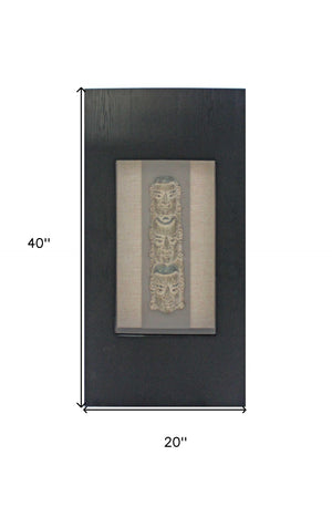 HomeRoots 40" Timeless Black & Brown Facial-Makeup Plaque - Handcrafted Wall Decor for Elegant Spaces 274529
