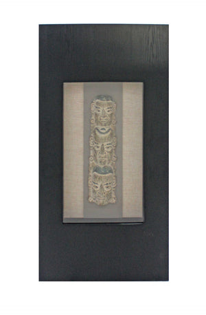 HomeRoots 40" Timeless Black & Brown Facial-Makeup Plaque - Handcrafted Wall Decor for Elegant Spaces 274529
