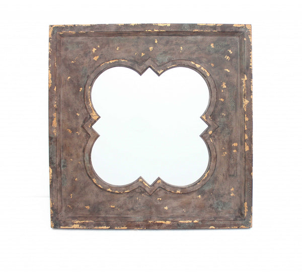 Homeroots Bronze Square Accent Mirror  Wood 274530