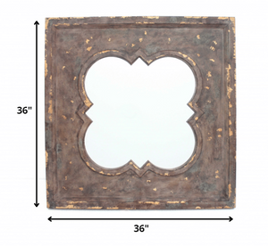 Homeroots Bronze Square Accent Mirror  Wood 274530