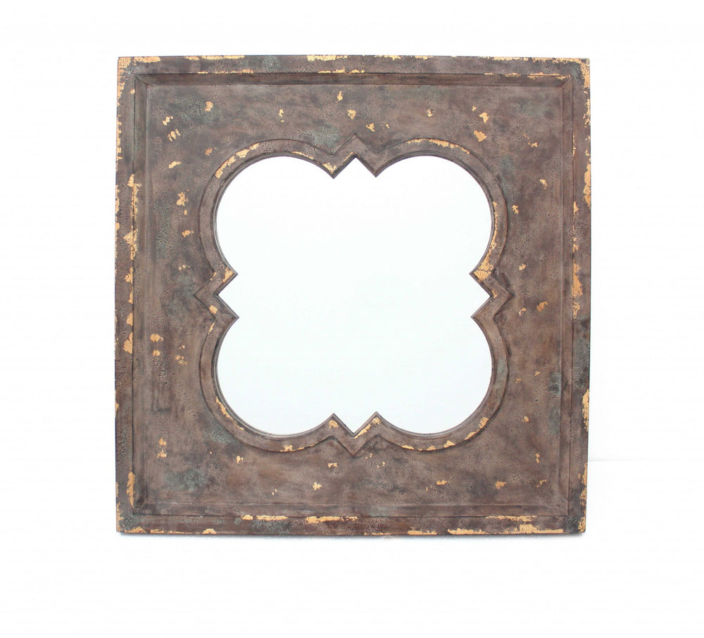 Homeroots Bronze Square Accent Mirror  Wood 274530