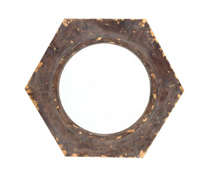 Homeroots Bronze Hexagon Accent Mirror  Wood 274532