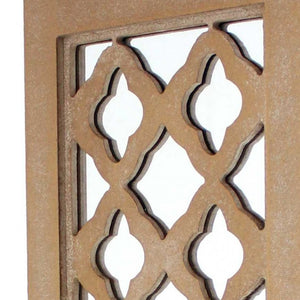 Homeroots 6 X 7.5 X 17 Tan Wooden Cross - Candle Holder Sconce   274533