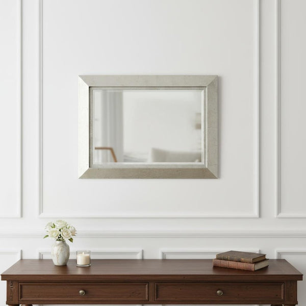 HomeRoots Silver Rectangle Accent Metal Mirror - Elegant Reflective Wall Decor for Timeless Home Sophistication 274537