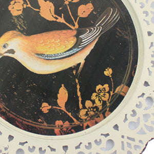 Homeroots Set Of Four 13" X 13" Brown And White Metal Bird Flower Wall Decor  Metal 274540