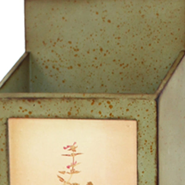 Homeroots 42" X 10" X 5" Green Rustic Vertical - Newspaper & Magazine Rack  Metal 274548