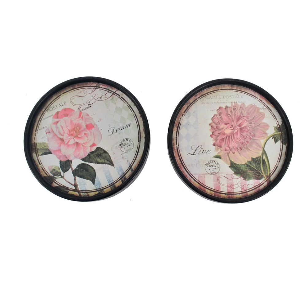 HomeRoots Set of Two Black Framed Distressed Wall Art Prints - Modern Touch for Your Home Decor & Style 274553