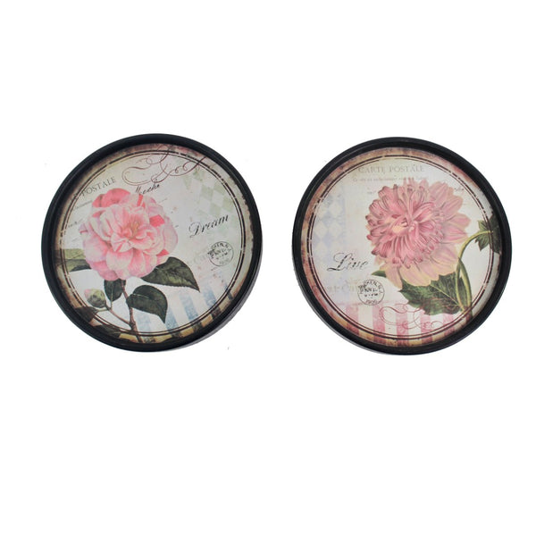 HomeRoots Set of Two Black Framed Distressed Wall Art Prints - Modern Touch for Your Home Decor & Style 274553