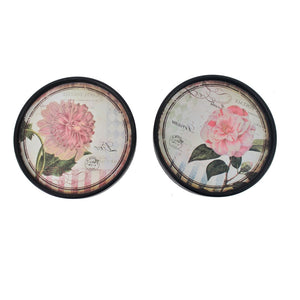 HomeRoots Set of Two Black Framed Distressed Wall Art Prints - Modern Touch for Your Home Decor & Style 274553