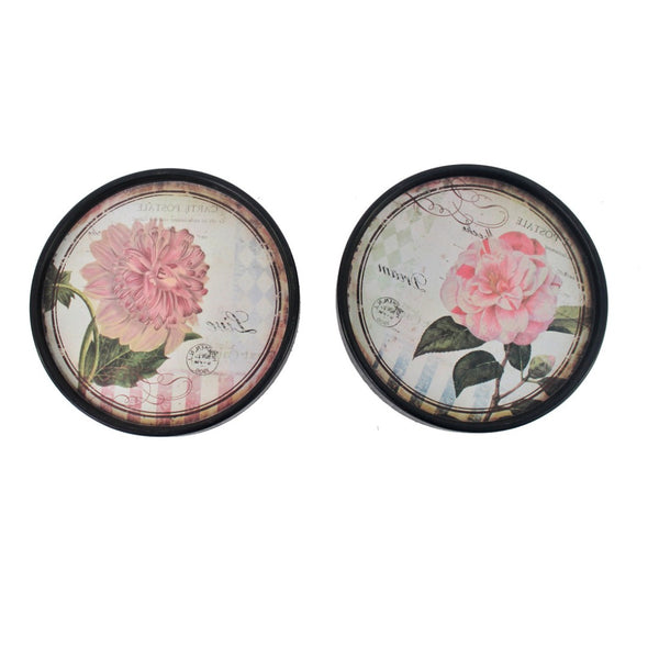 HomeRoots Set of Two Black Framed Distressed Wall Art Prints - Modern Touch for Your Home Decor & Style 274553
