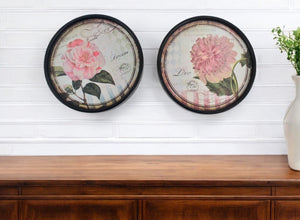 HomeRoots Set of Two Black Framed Distressed Wall Art Prints - Modern Touch for Your Home Decor & Style 274553