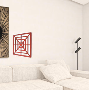 Homeroots 24" X 24" X 1" Red Mirrored Wooden  Wall Decor Red Mirror 274557