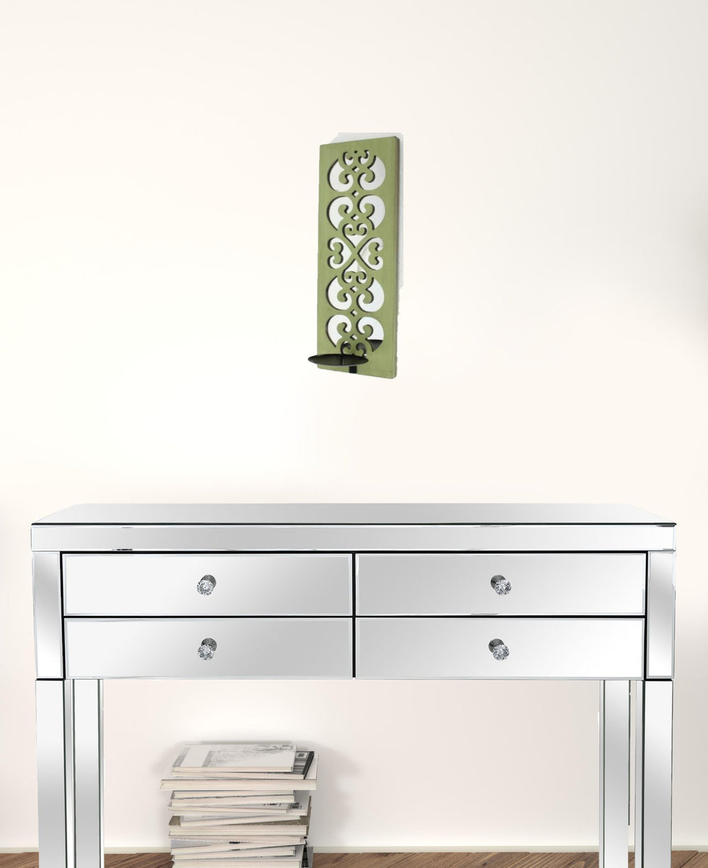 Homeroots 17" X 6" Green Wood Wall Decor  Wood 274567