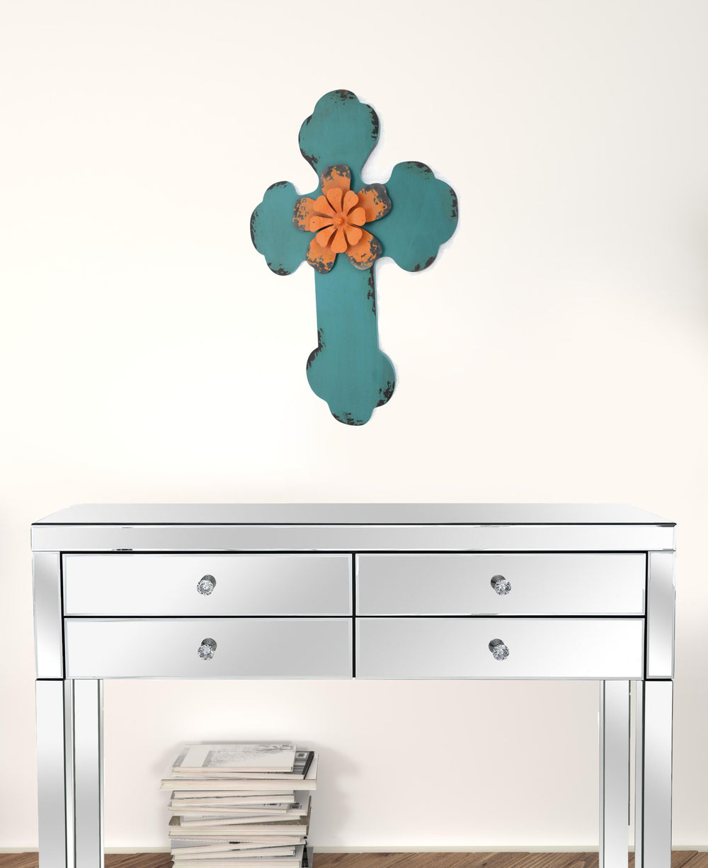 Homeroots 24" X 16" Blue Wood Wall Decor Blue Wood 274569