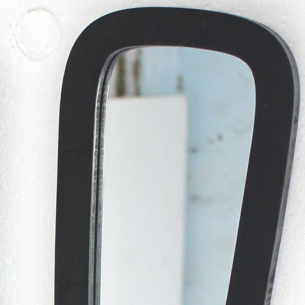 HomeRoots 5 Elegant Black Wooden Candle Holder Sconce Set - Wall-Mounted, Mirror-Backed, Perfect for Any Room 274573