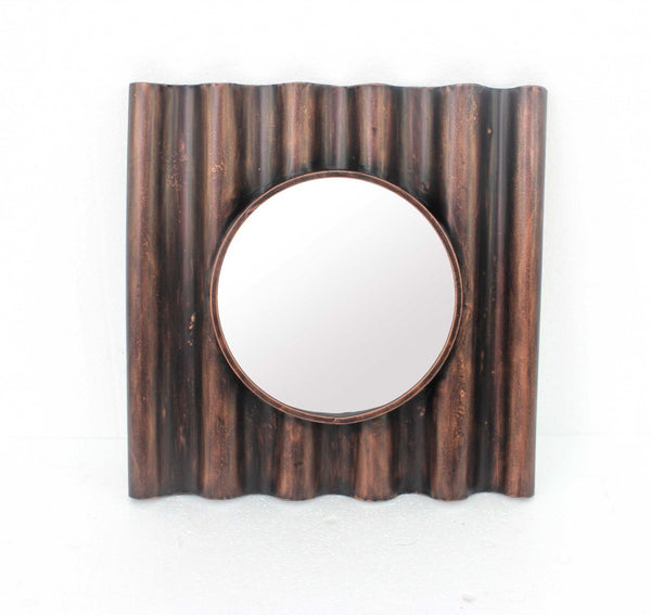 HomeRoots 24" Bronze Square Accent Mirror - Modern Geometric Design Enhances Any Room with Timeless Elegance 274586