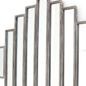 HomeRoots 36" Rustic Multi-Mirrored Wall Sculpture – Geometric Silver Design for Modern & Farmhouse Decor 274588