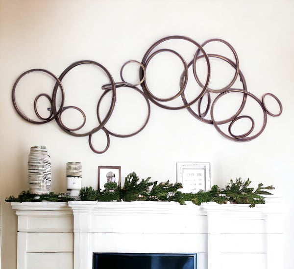 HomeRoots 55" Modern Bronze Metal Wall Decor - Elegant Centerpiece for Living Rooms, Offices & More 274598
