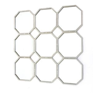 HomeRoots 30" Silver Mirrored Metal Wall Sculpture - Modern Geometric Art for Stunning Home Décor & Elegance 274599