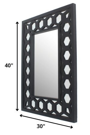 Homeroots Black Square Accent Mirror  Mirror 274604
