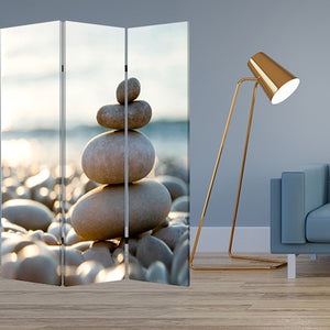 Homeroots 48" X 72" Multi Color Wood Canvas Spa  Screen  Cotton Canvas 274625