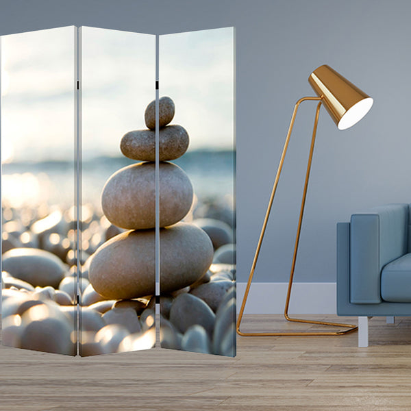 Homeroots 48" X 72" Multi Color Wood Canvas Spa  Screen  Cotton Canvas 274625