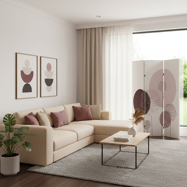 HomeRoots 48 Multi-Color Floral Canvas Screen - Vibrant 3-Panel Room Divider with Durable Wood Frame & Versatile Use 274627