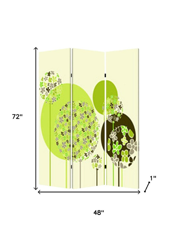 HomeRoots 48 Multi-Color Floral Canvas Screen - Vibrant 3-Panel Room Divider with Durable Wood Frame & Versatile Use 274627
