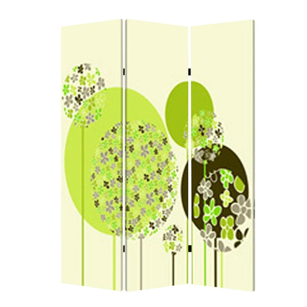 HomeRoots 48 Multi-Color Floral Canvas Screen - Vibrant 3-Panel Room Divider with Durable Wood Frame & Versatile Use 274627